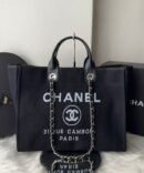 Bolsa Chanel Tote Fibra - Preto