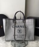 Bolsa Chanel Tote Fibra - Cinza
