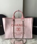 Bolsa Chanel Tote Fibra - Rosa